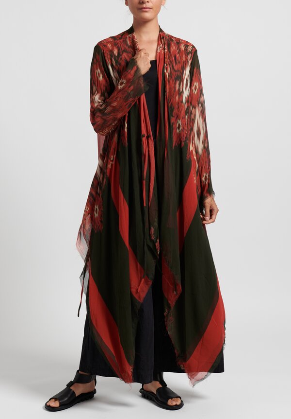 Gilda Midani Pattern Dyed Silk Layers Top in Red	
