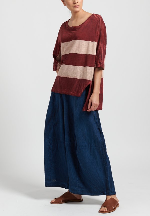 Gilda Midani Pattern Dyed Short Sleeve Super Tee in Stripes Mellow Rose + Pepper	