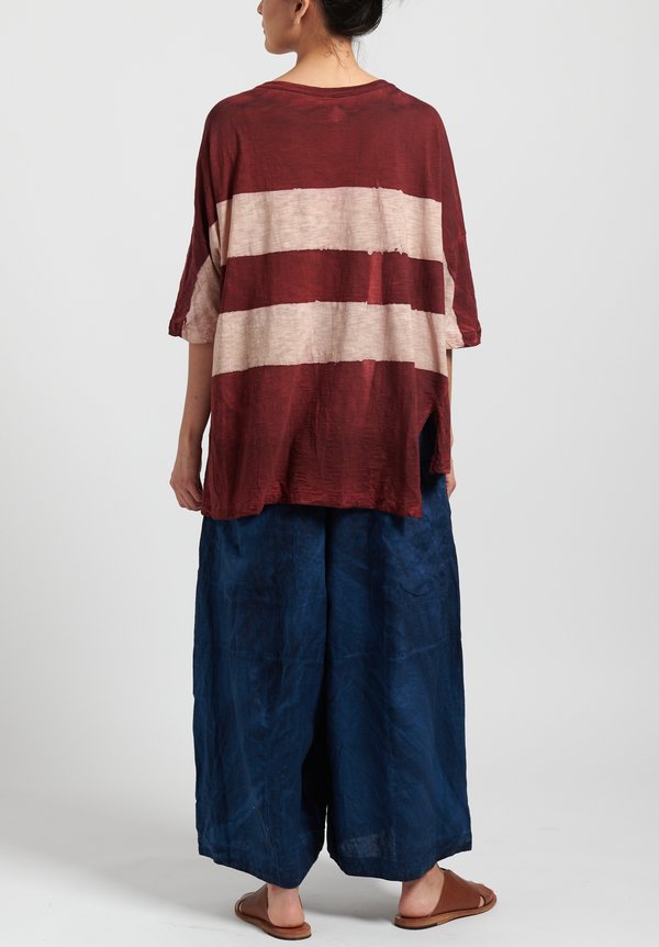 Gilda Midani Pattern Dyed Short Sleeve Super Tee in Stripes Mellow Rose ...