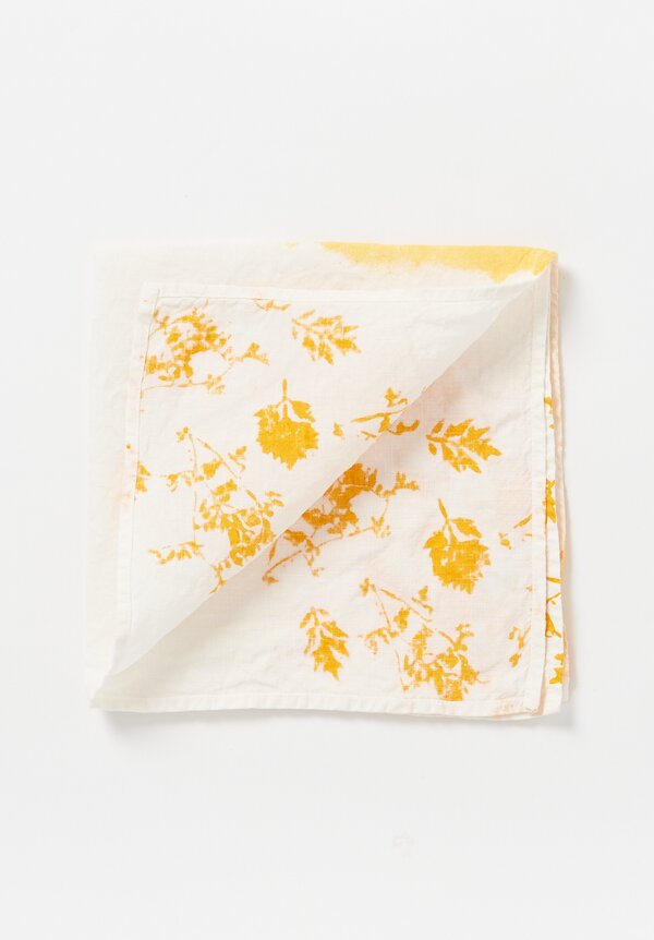 Bertozzi Crumpled Linen Two-Tone Printed Napkin in Gold