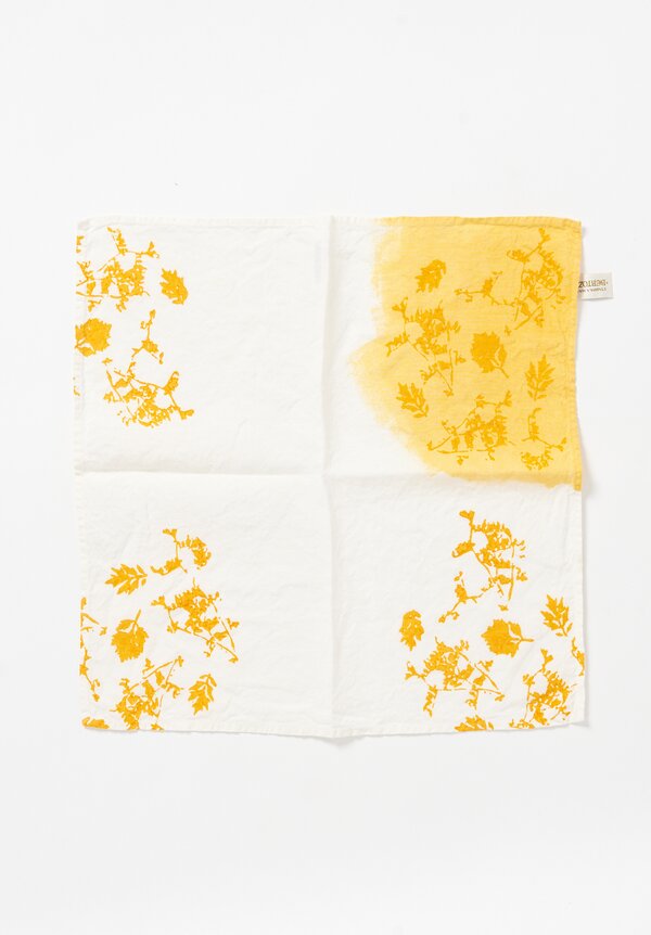 Bertozzi Crumpled Linen Two-Tone Printed Napkin in Gold