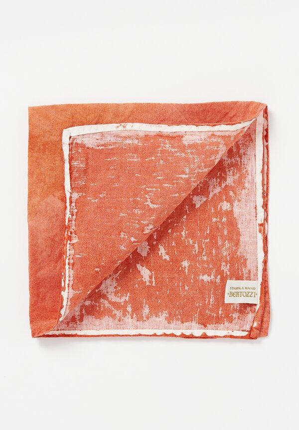 Bertozzi Handmade Linen Square Napkin in Light in Orange