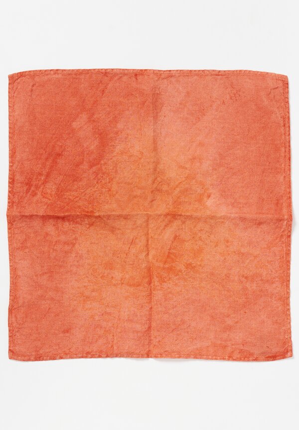 Bertozzi Handmade Linen Square Napkin in Light in Orange