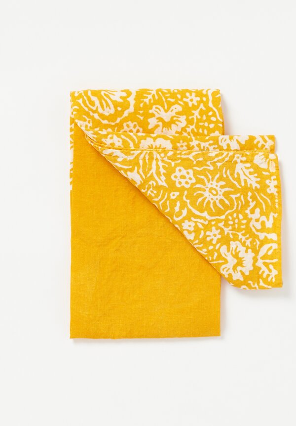 Bertozzi Crumpled Linen Kitchen Towel in Wild Flower in Gold