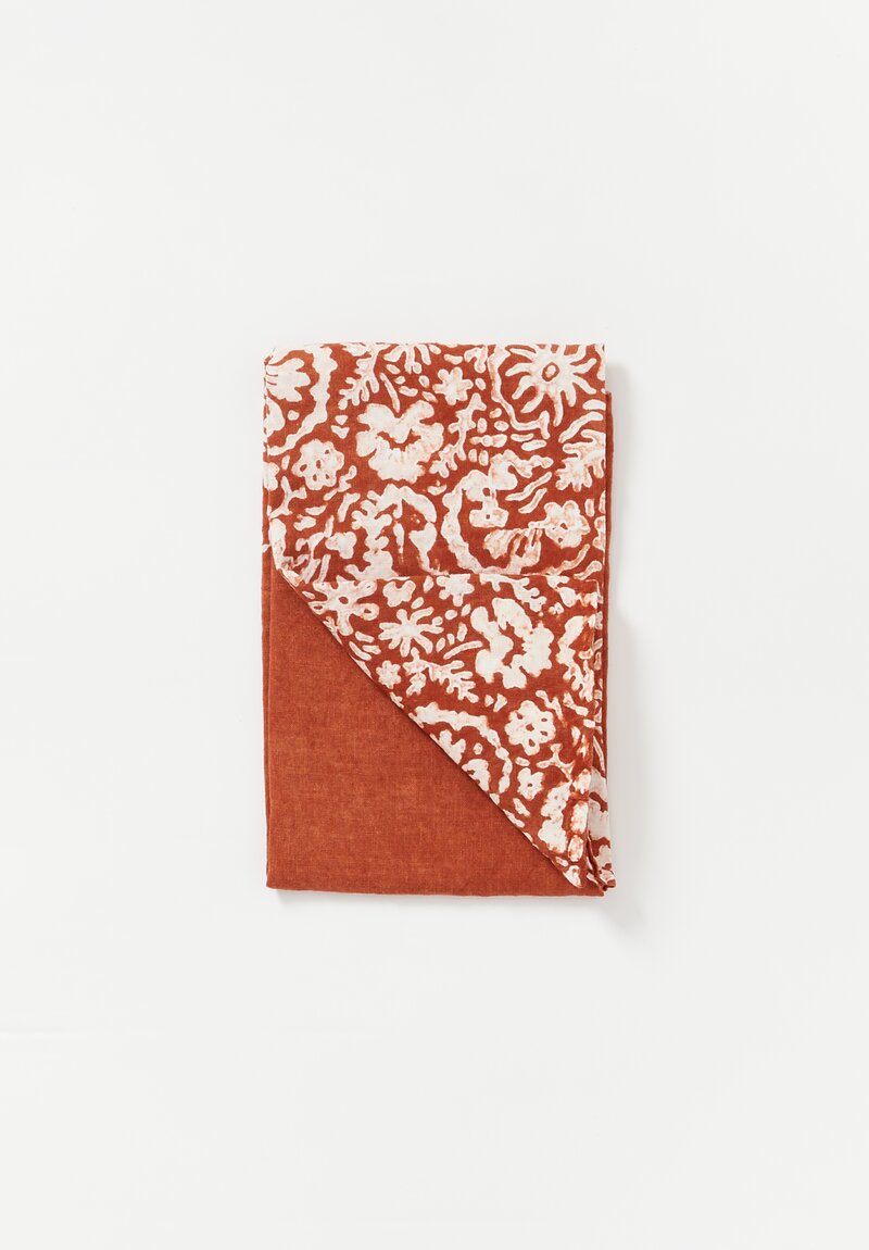 Bertozzi Handmade Crumpled Linen Kitchen Towels in Wild Flower Mattone	