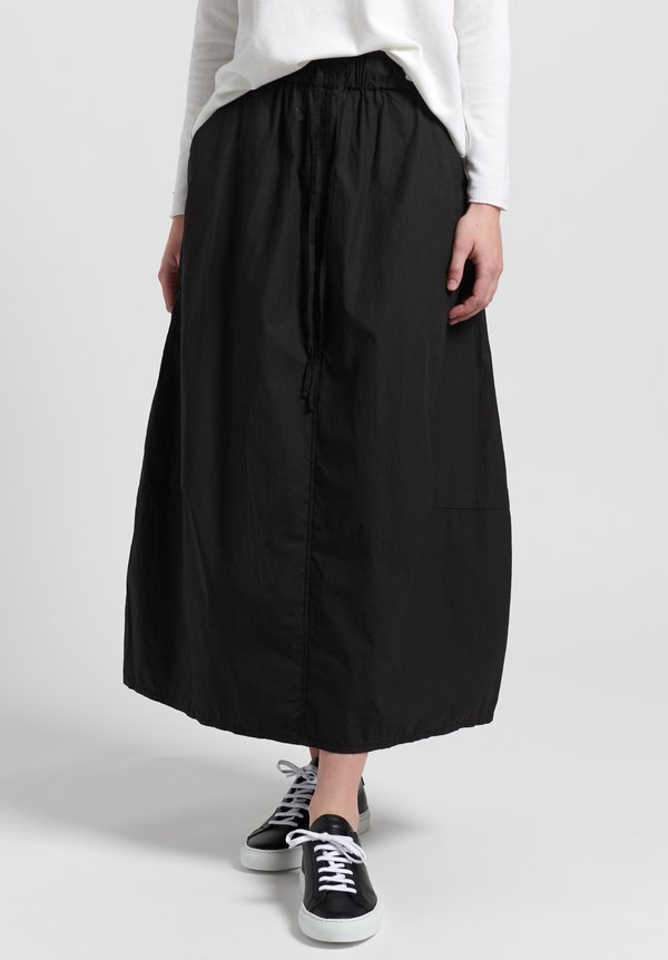 Album Di Famiglia Cotton Drawstring Skirt in Black	