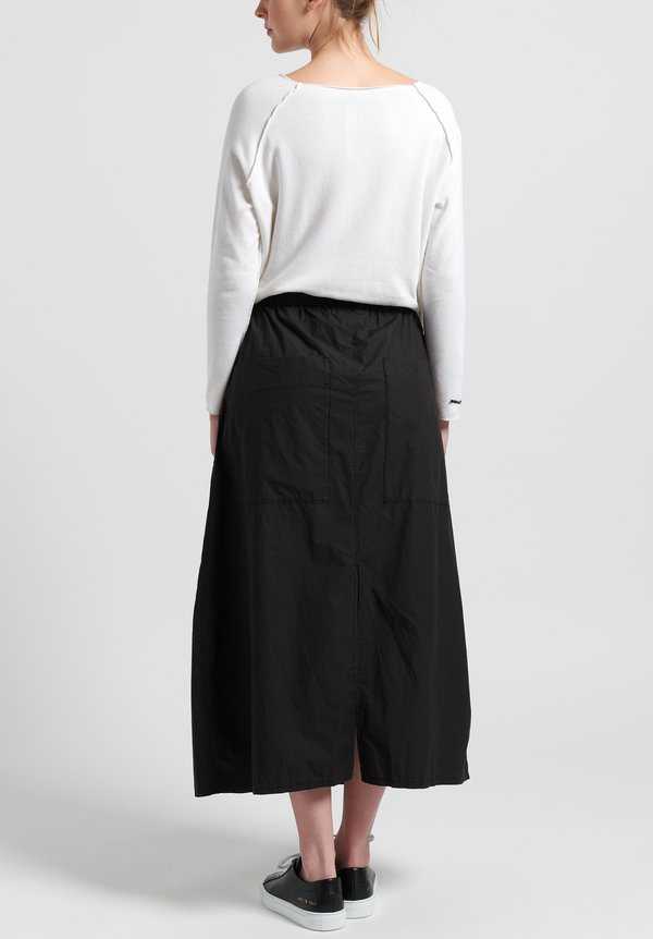 Album Di Famiglia Cotton Drawstring Skirt in Black	