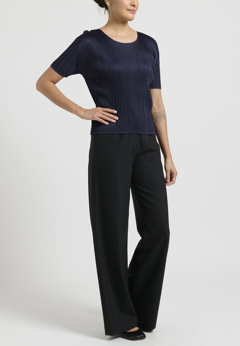 Pleats Please New Colorful Basics 2 Top in Navy	