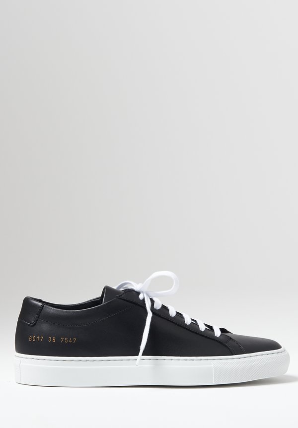 Common Projects Achilles Low White Sole Sneaker in Black	