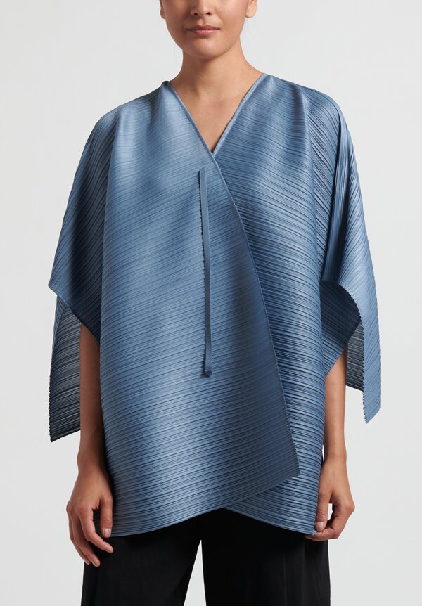 Issey Miyake Pleats Please Monthly Colors March Cape in Steel Blue ...
