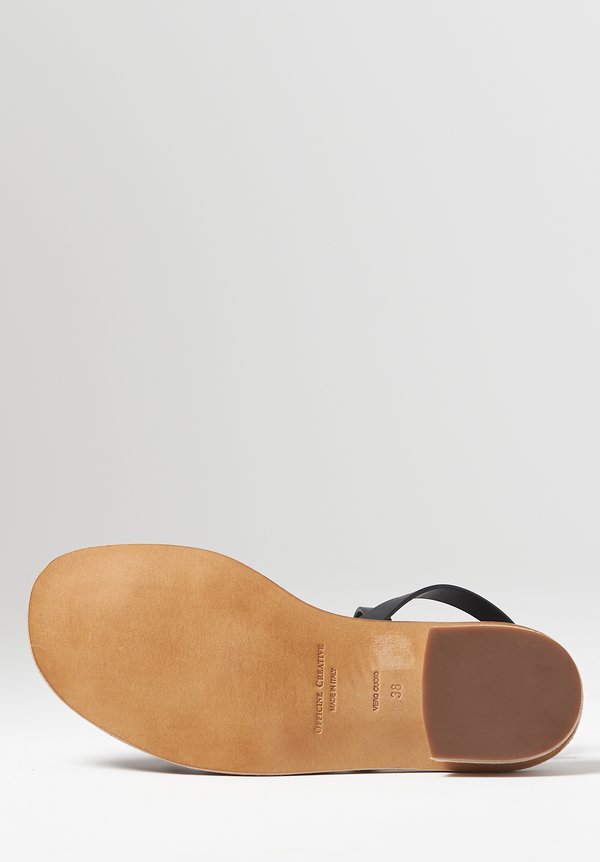 Officine Creative Droit Nappa Leather Sandals in Nero	