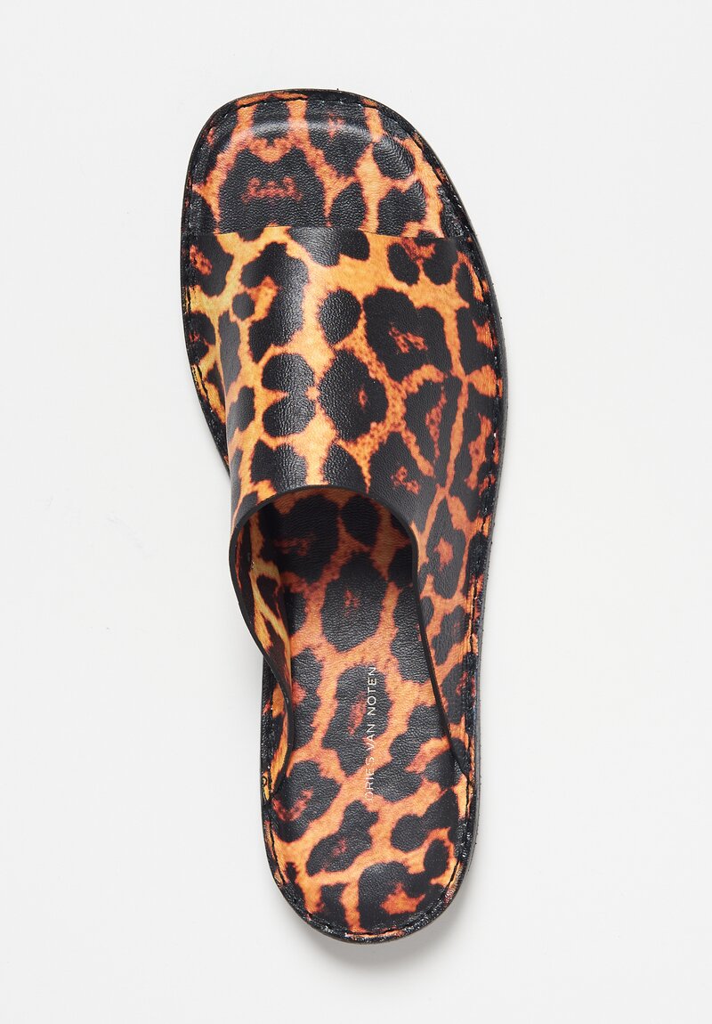 Dries Van Noten Leopard Print Sandals in Rust