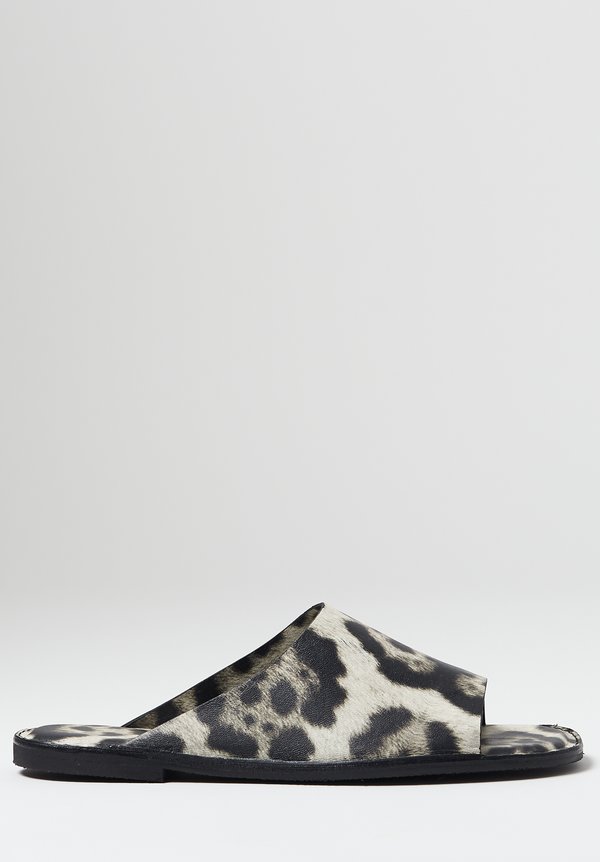 Dries Van Noten Leopard Print Sandals in Grey