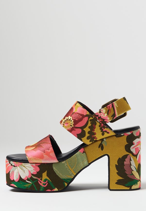 Dries Van Noten Floral Print High Heel Sandals