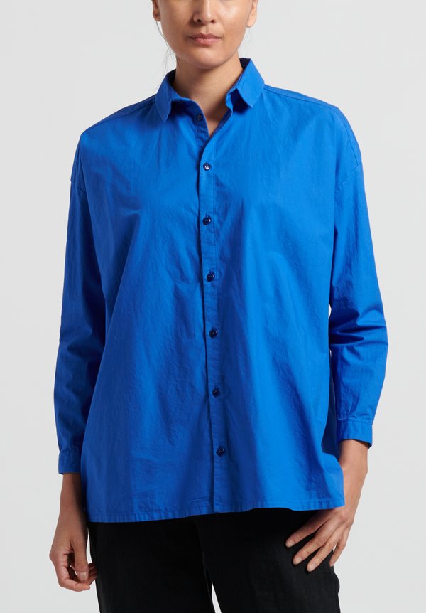 Toogood Cotton Poplin Draughtsman Shirt in Cobalt