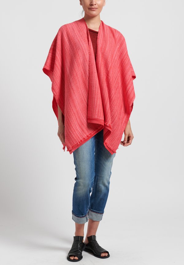 Wehve Merino Wool Hemed Bianca Wrap in Pink