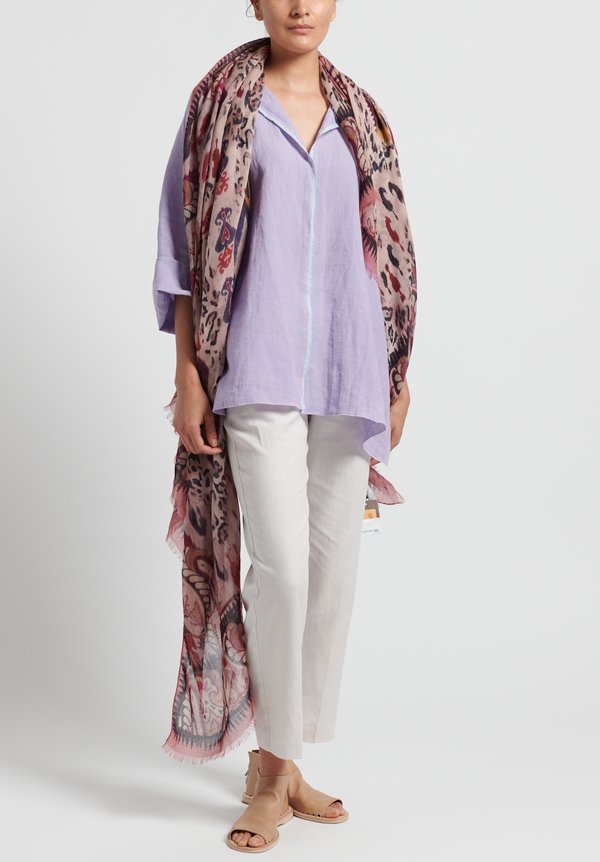 Shi Linen Reverse Seam Long Top Lilac
