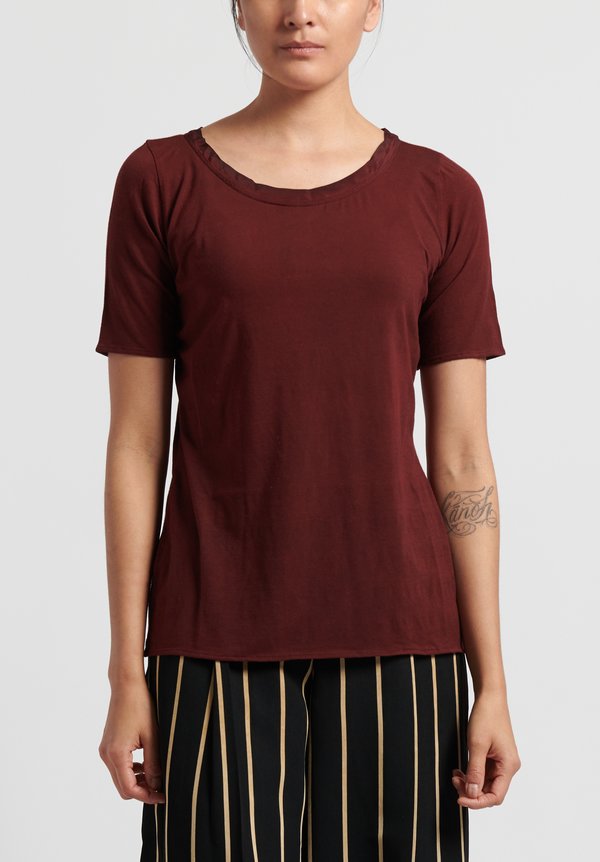Uma Wang Cotton Tina Tee-Shirt in Dark Red