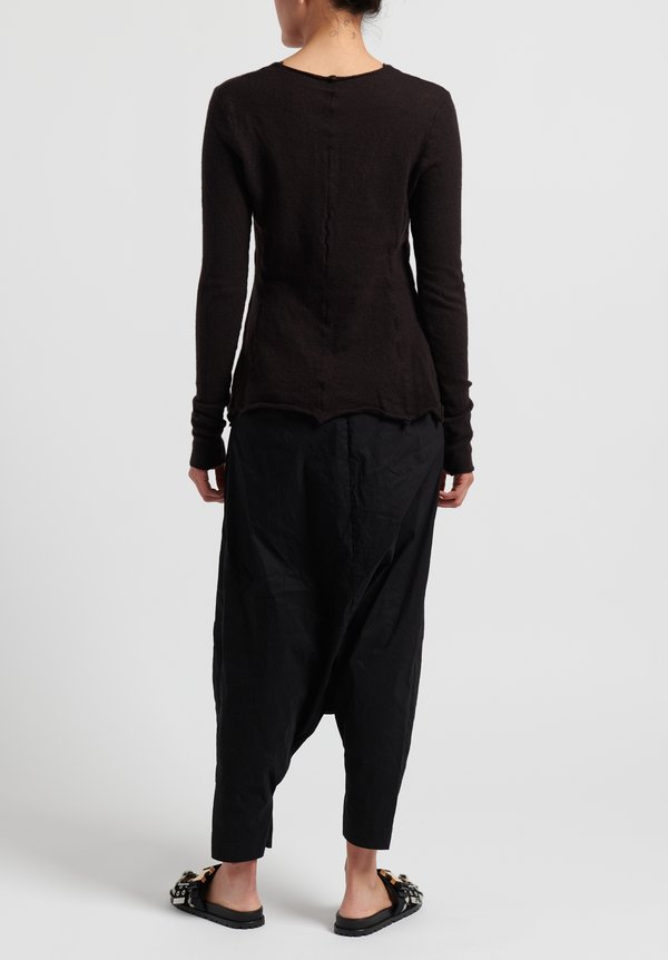 Rundholz Cashmere Fitted Knit Top in Brown