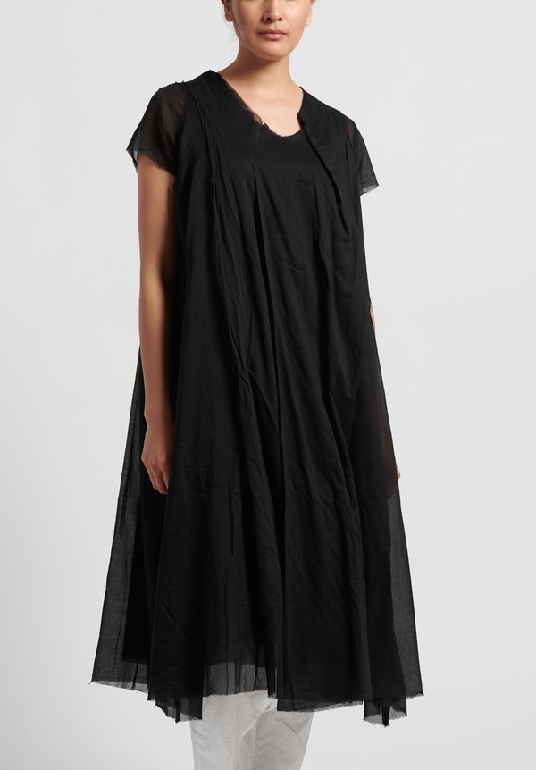 Rundholz Cotton Blend Layered Dress in Black