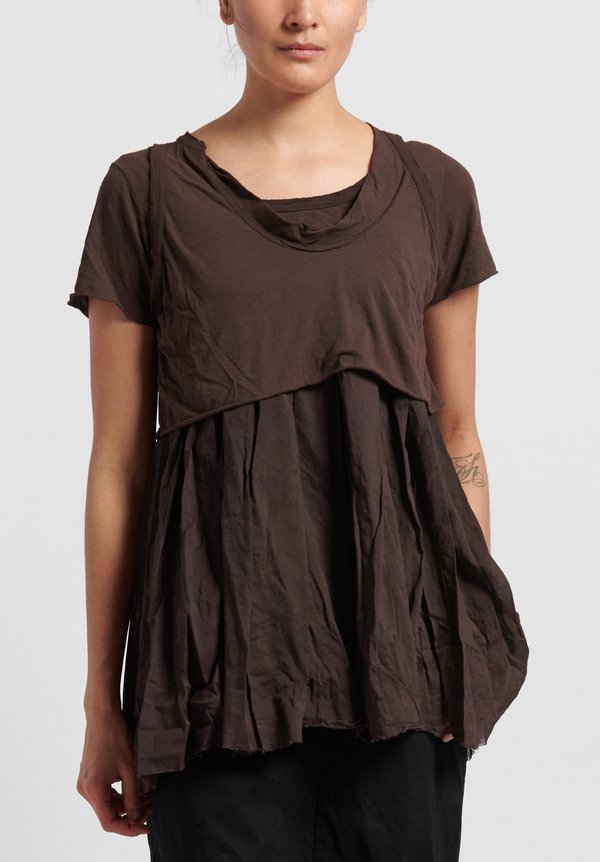 Rundholz Dip Cotton Layered Top in Rust