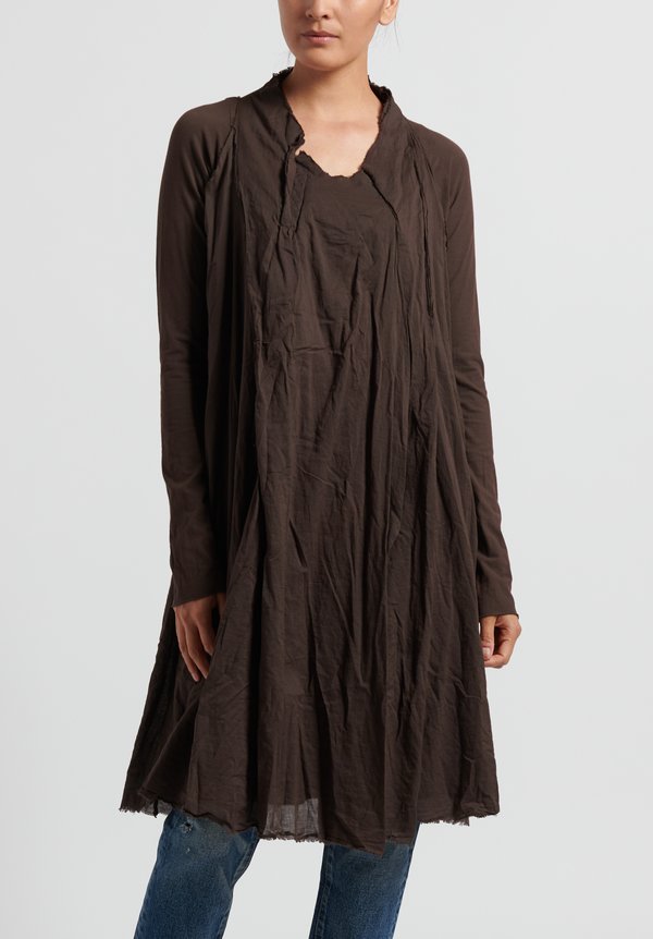 Rundholz Dip Cotton Layered Tunic Dress in Rust	