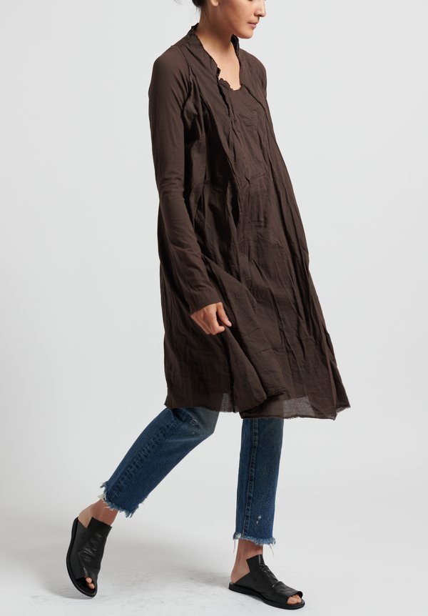Rundholz Dip Cotton Layered Tunic Dress in Rust	