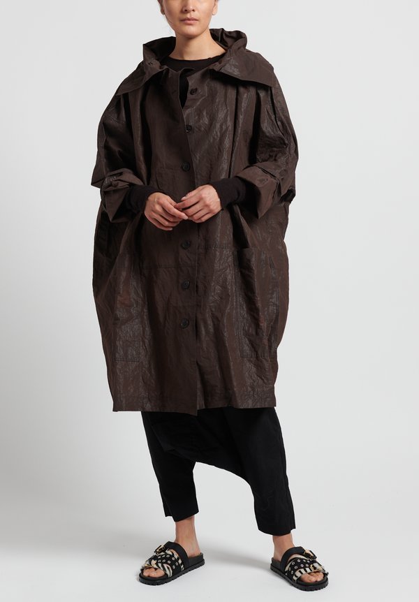 Rundholz Dip Cotton Blend Oversized Coat in Rust