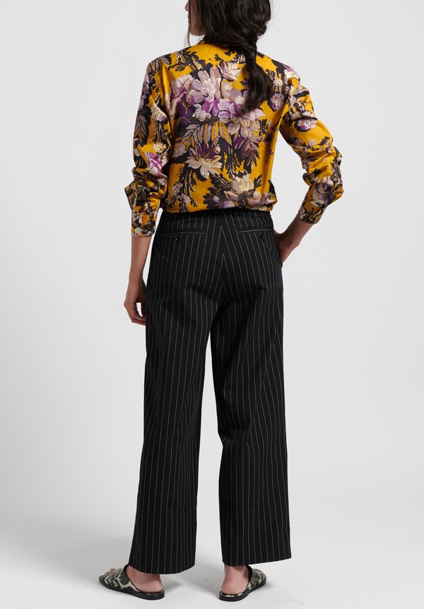 Dries van Noten Clavelly Shirt in Yellow Floral