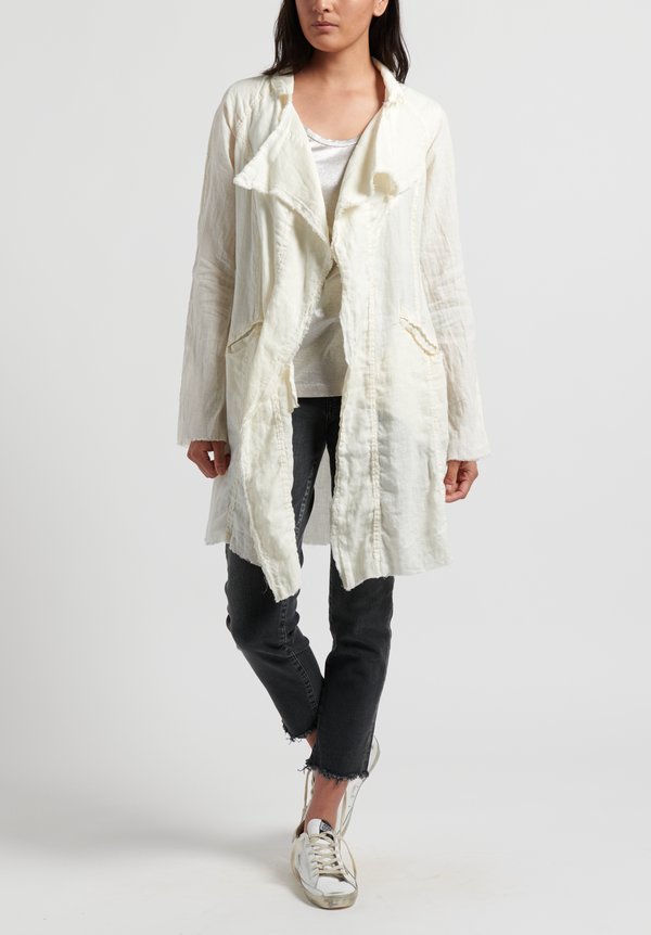 Jaga Linen Coat in White	