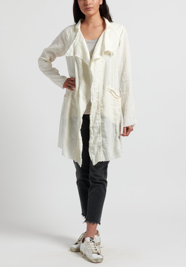 Jaga Linen Coat in White	