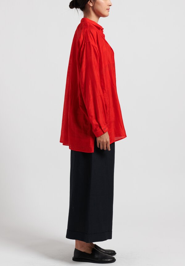 kaval Wide Gathered Blouse in Red	