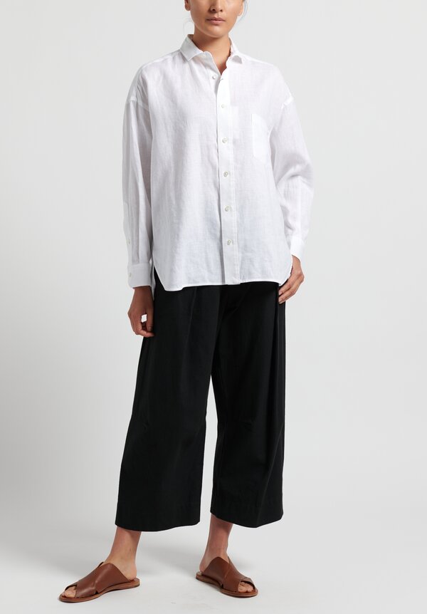 Ticca Linen Single Pocket Shirt in White