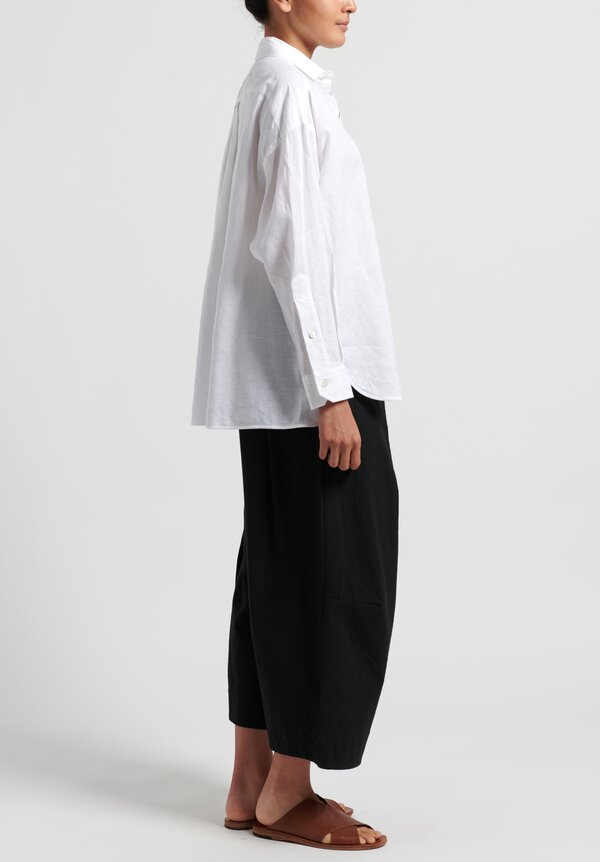 Ticca Linen Single Pocket Shirt in White