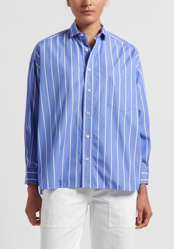 Ticca Cotton Striped Shirt in Blue