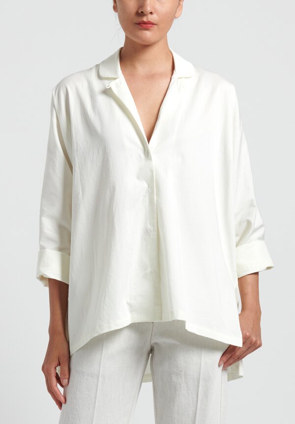 Lauren Manoogian Cotton Dormer Shirt in Ivory