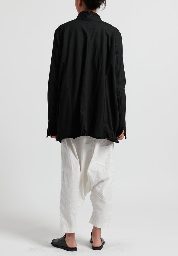 Rundholz Dip Cotton Layered Rolled Edge Jacket in Black	