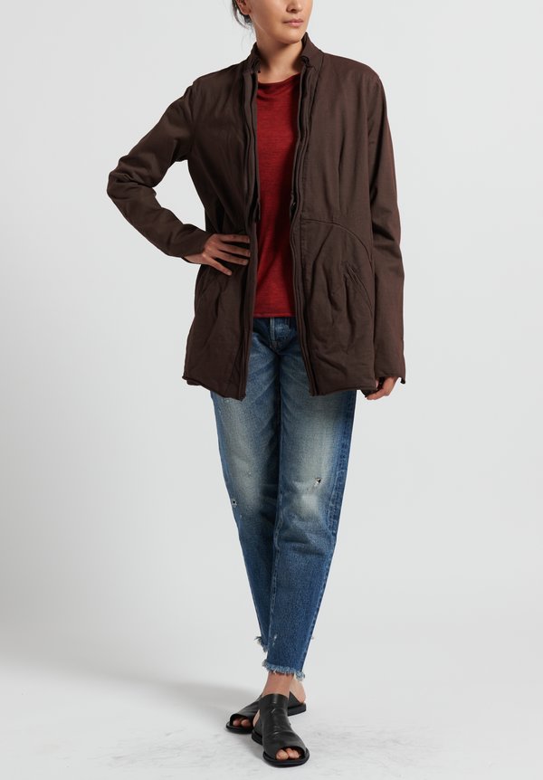 Rundholz Dip Cotton Layered Rolled Edge Jacket in Rust	