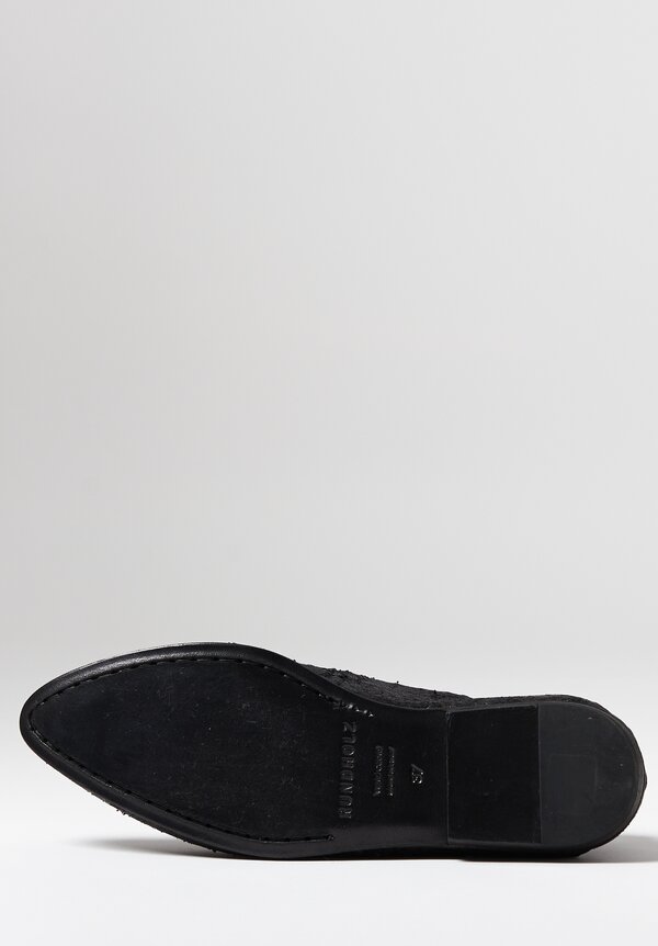Rundholz Textured Pointed Loafer in Genius Black	