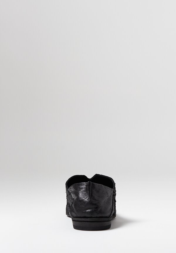 Rundholz Textured Pointed Loafer in Genius Black	