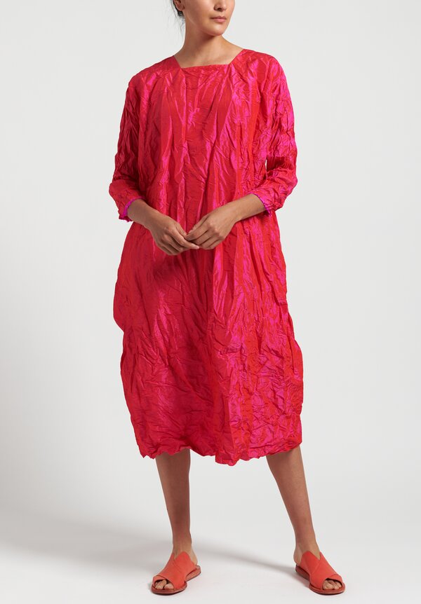 Daniela Gregis Washed Silk Luciana Honey Dress in Fuschia	