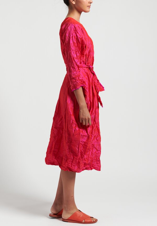 Daniela Gregis Washed Silk Luciana Honey Dress in Fuschia	