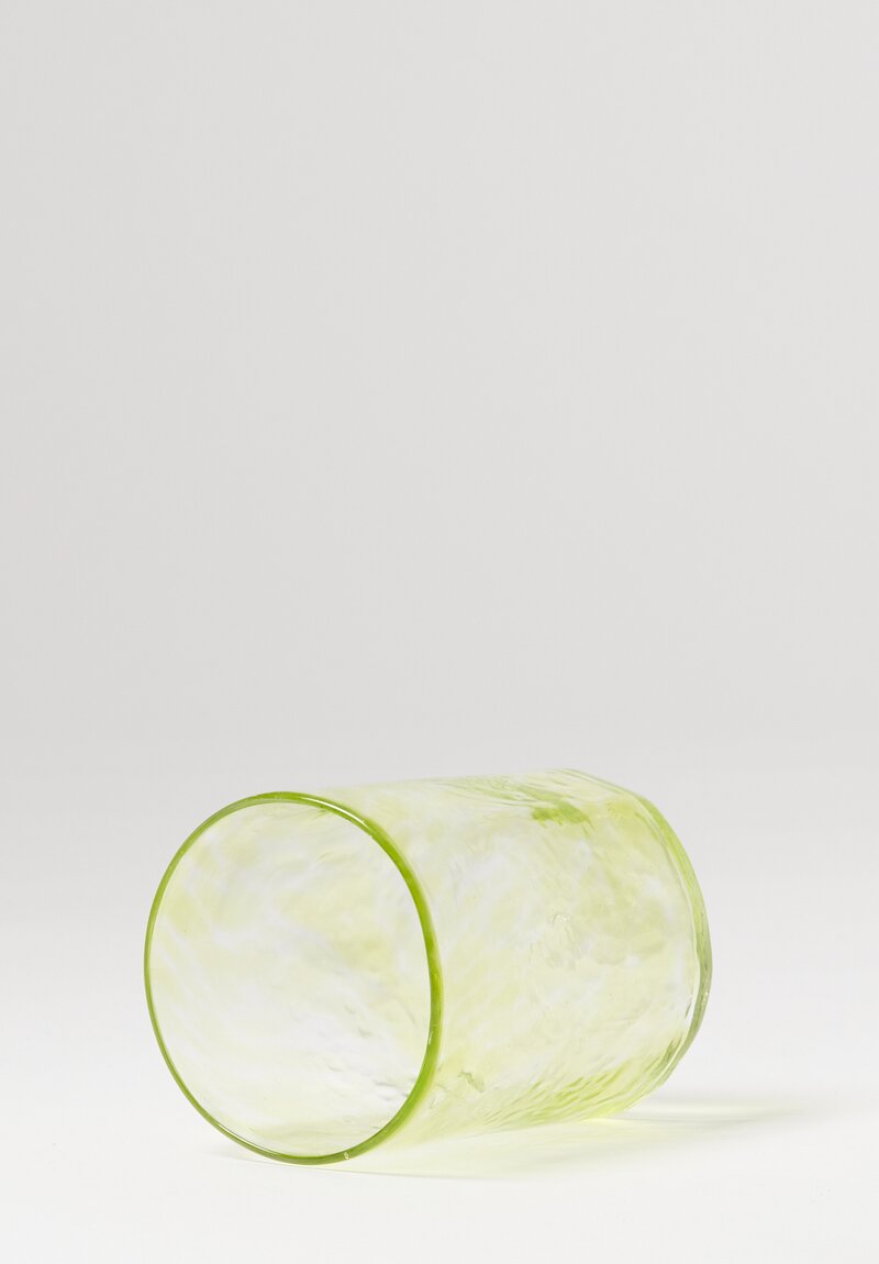 Studio Xaquixe Medium Handblown Glassware in Lemon Yellow-Green