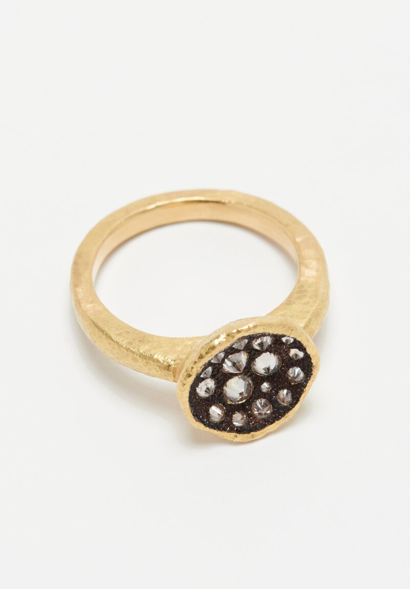 TAP by Todd Pownell 18k, Oxidized Silver, Concave Crater Ring	