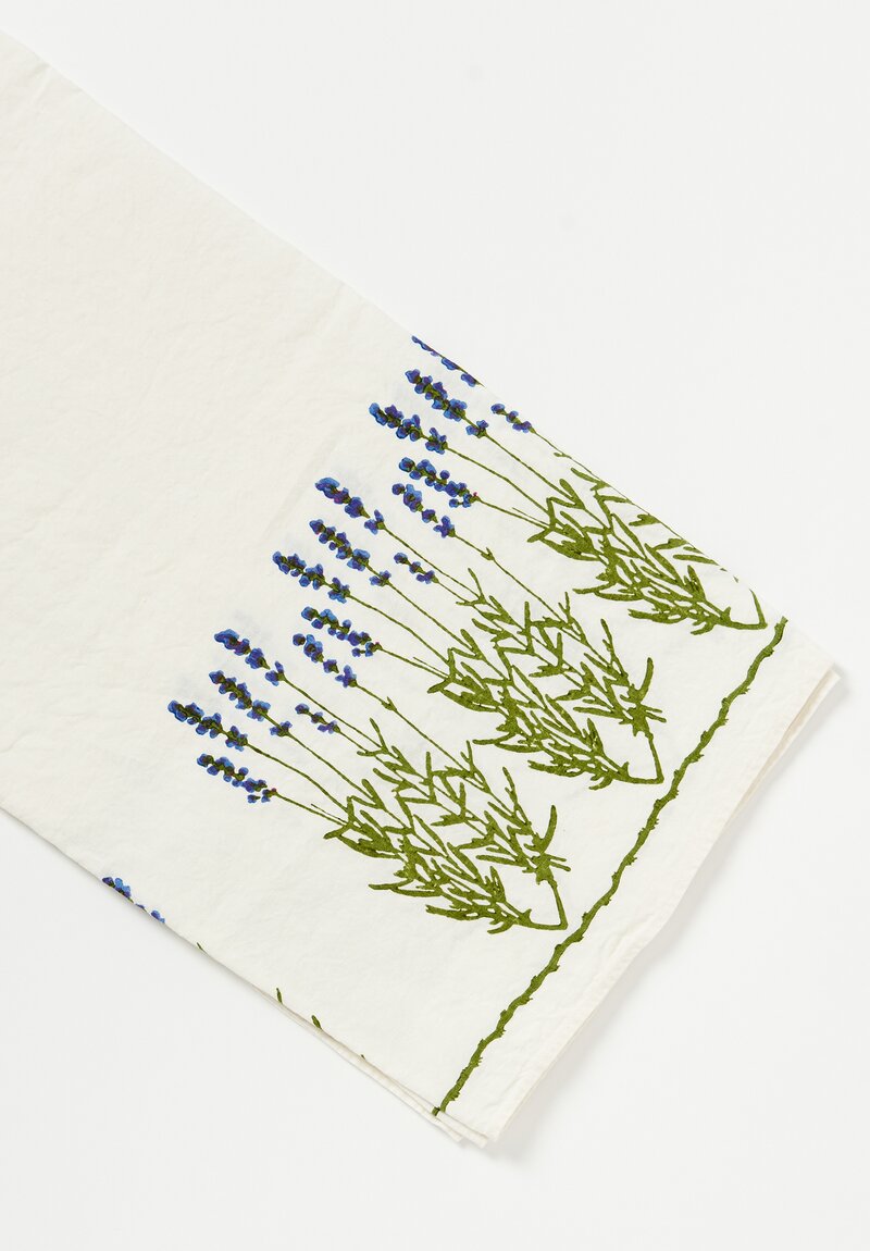 Bertozzi Handmade Linen Large Printed Tablecloth Lavender	