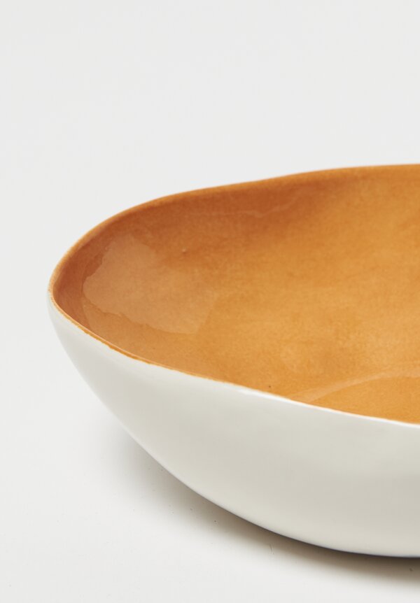 Bertozzi Handmade Small Solid Interior Pebble Bowl in Orange	
