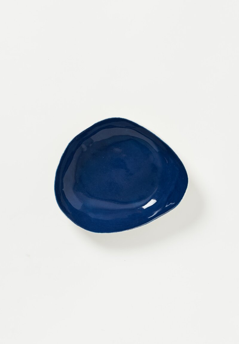 Bertozzi Solid Interior Shallow Pebble Bowl in Blue