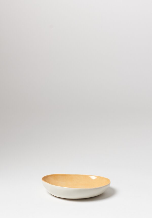 Bertozzi Solid Interior Shallow Pebble Bowl in Bruno Luce Brown