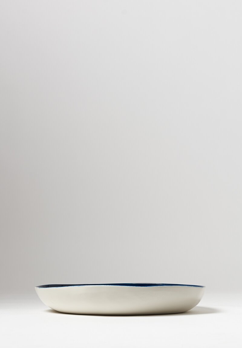 Bertozzi Solid Interior Shallow Serving Bowl in Blue