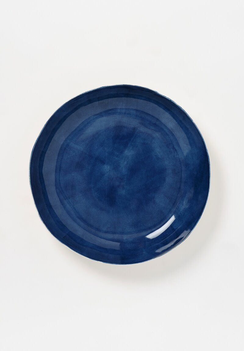 Bertozzi Solid Interior Shallow Serving Bowl in Blue
